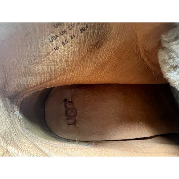 UGG Analise Lace Up Shearling Ankle‎ Booties Size 10 Chestnut - Picture 15 of 15